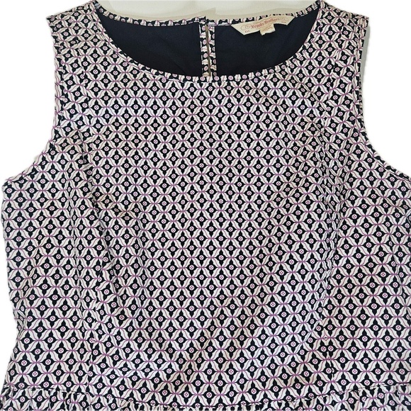 Brooks Brothers Dress Womens 2 Navy Blue Geometric Print Fit Flare Office Casual - Picture 4 of 11